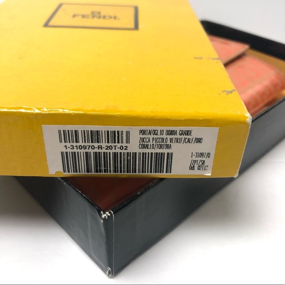 Fendi Zucca Coral Tri Fold Long Wallet Vintage in Box - Picture 7 of 10